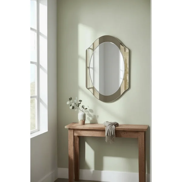 Miroir en verre fumé bicolore, vers 1970