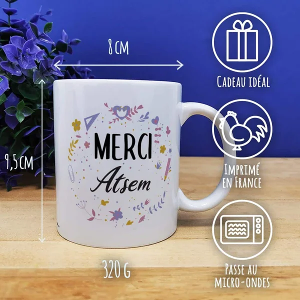 Mug "Merci Atsem" - collection florale