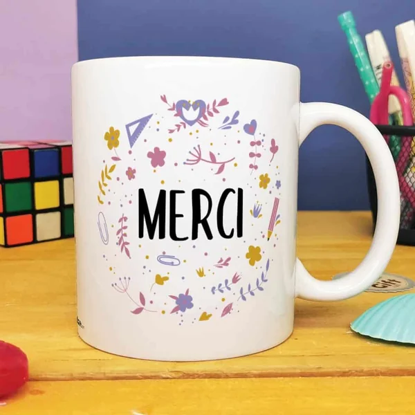 Mug "Merci" - collection florale