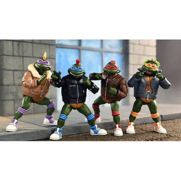 Pack de 4 figurines Punk Turtles - Tortues Ninja Cartoon - 18 cm