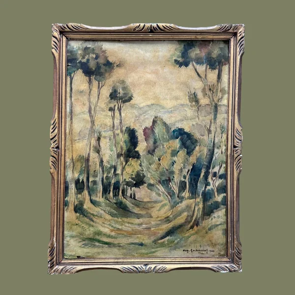 Paysage signé Auguste Gribouval (XXème)