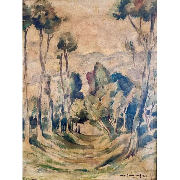Paysage signé Auguste Gribouval (XXème)