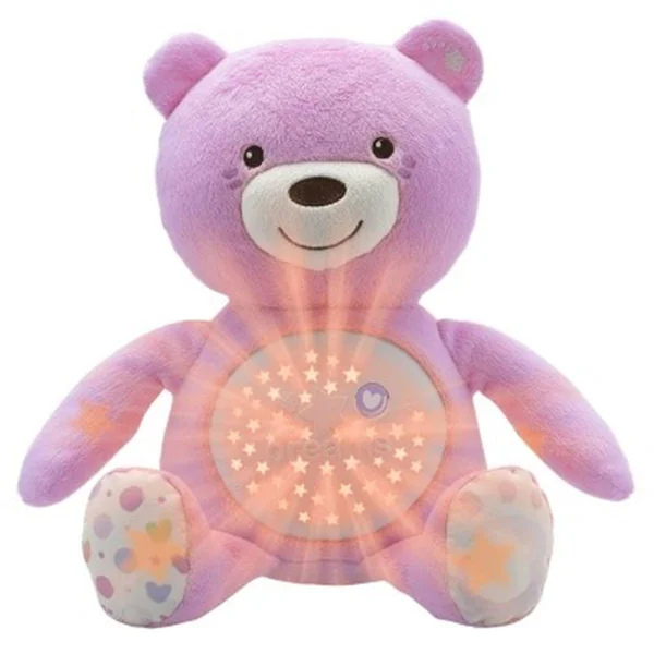 Peluche projecteur Baby bear rose