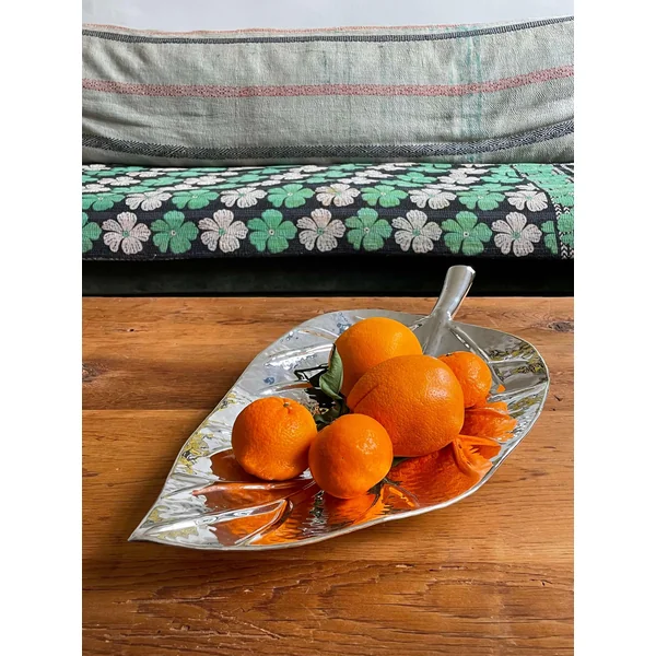 Plateau, centre de table en forme de feuille