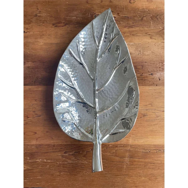 Plateau, centre de table en forme de feuille