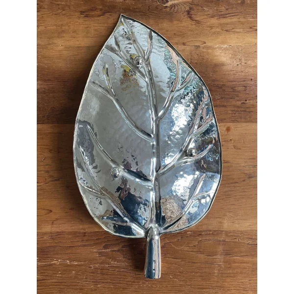 Plateau, centre de table en forme de feuille