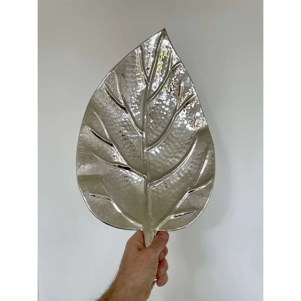 Plateau, centre de table en forme de feuille