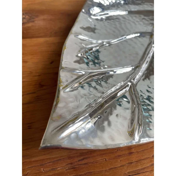 Plateau, centre de table en forme de feuille