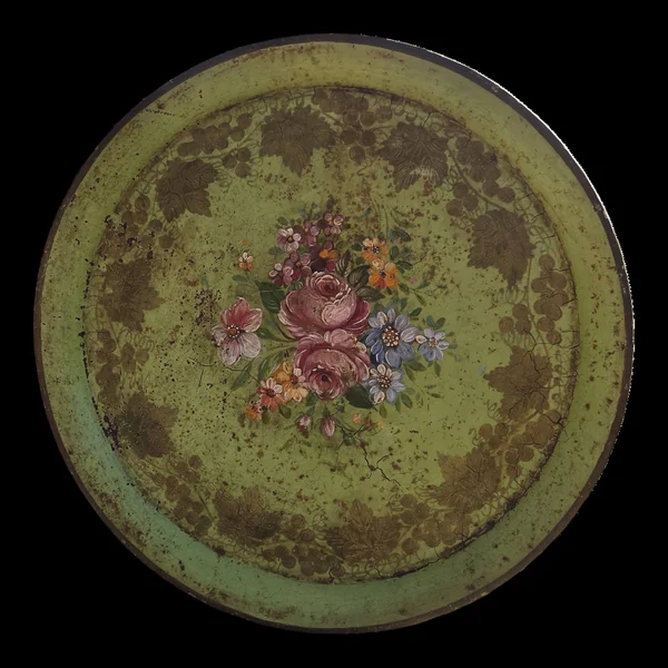 Plateau metal décor floral
