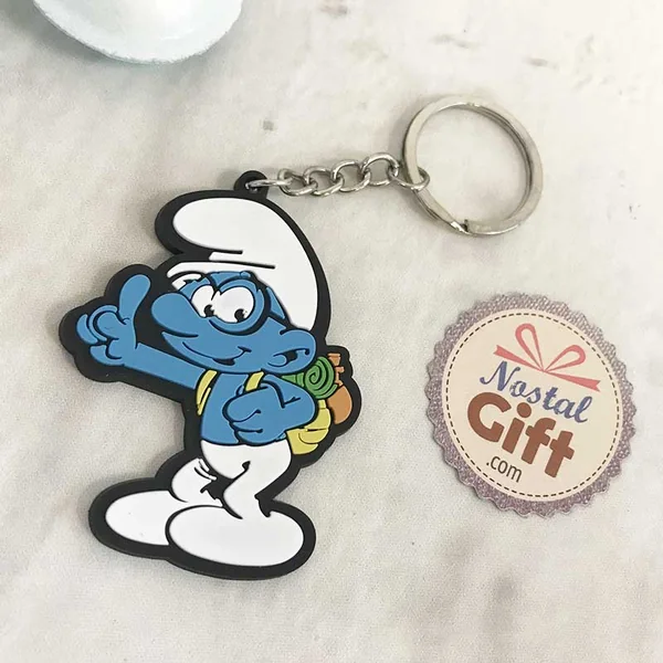 Porte-clés Schtroumpf à lunettes