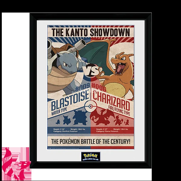 Poster encadré - Pokémon "Red VS Blue"