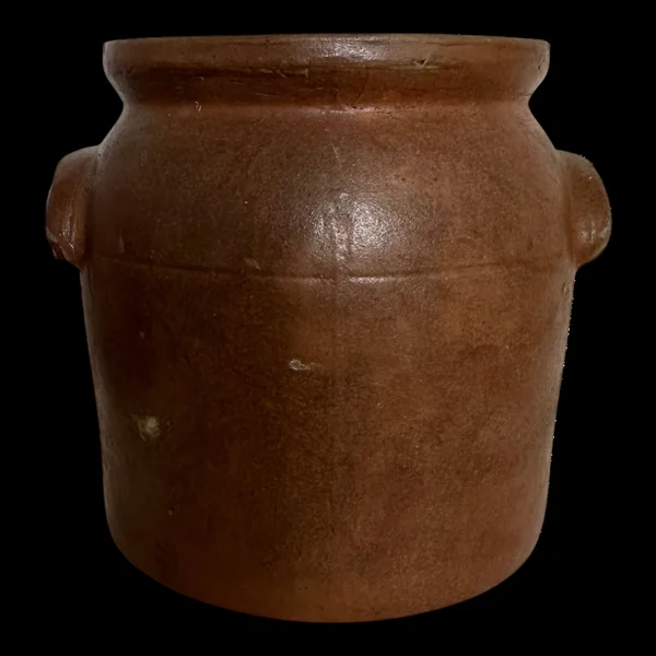 Pot à graisse en grès brun brut