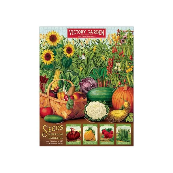 Puzzle Cavallini Potager 1000 pièces – 50 x 70 cm – Boîte tube