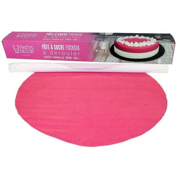 Pâte à Sucre Fuschia Prête à dérouler - 430g
