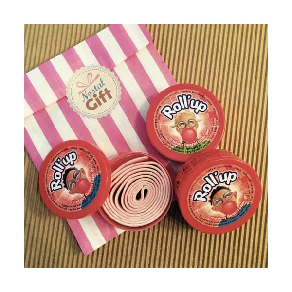 Roll-up - Chewing gum à dérouler (goût fraise) x3