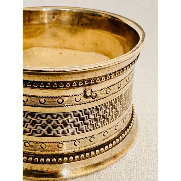 Rond de serviette 1900 monogrammé en argent 925