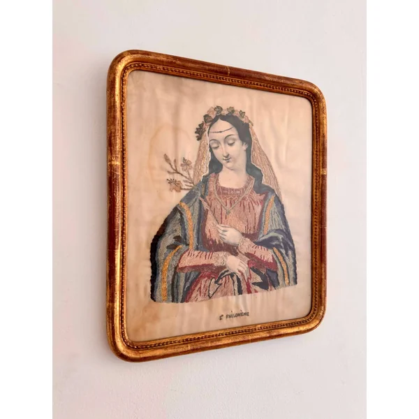 Sainte Philomène, broderie XIXème