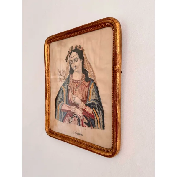 Sainte Philomène, broderie XIXème