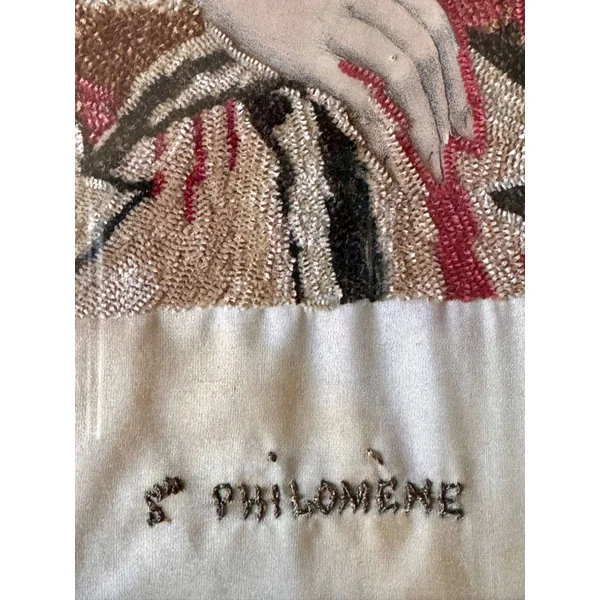Sainte Philomène, broderie XIXème