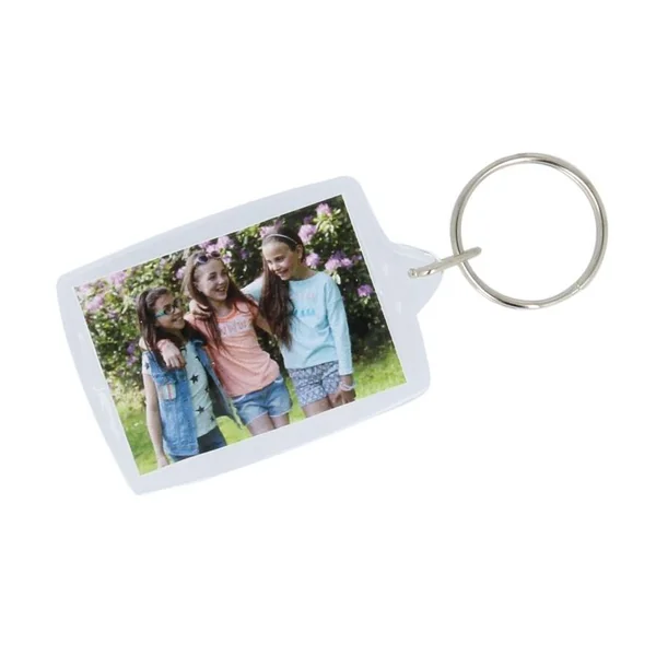 Set 4 porte-clés photo rectangle transparent 30x45mm - Artemio