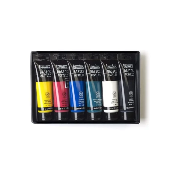 Set de 6 Tubes de Peinture Acrylique de 118Ml Liquitex