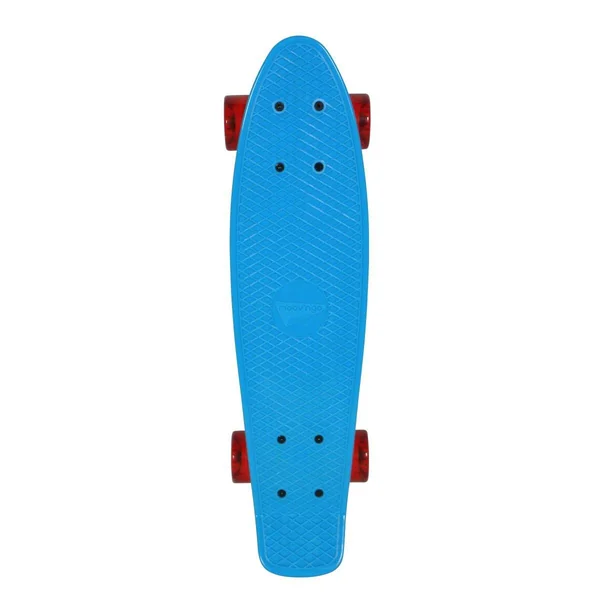 Skate vintage bleu avec roues rouge