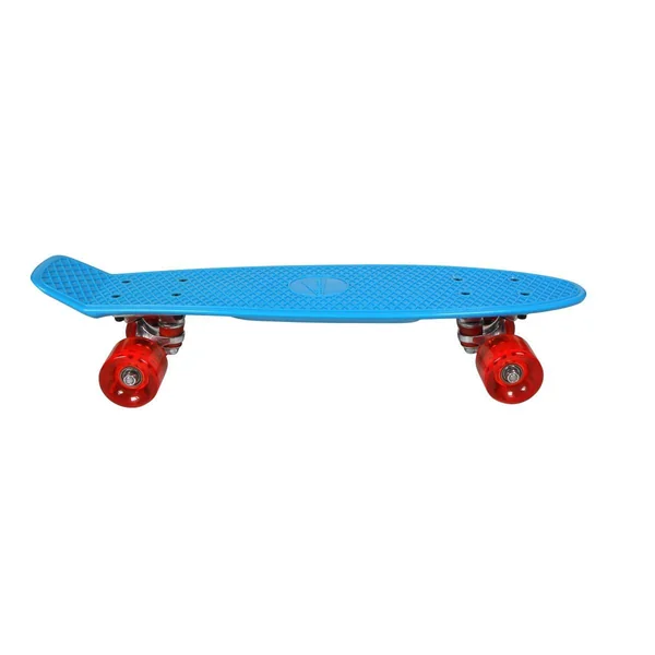 Skate vintage bleu avec roues rouge