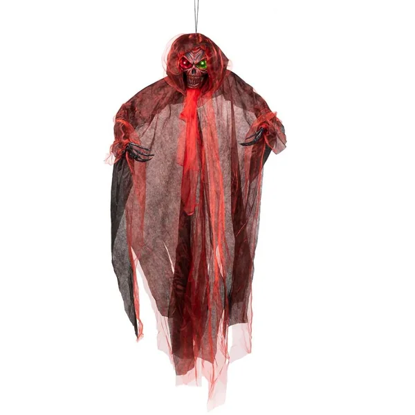 Suspension Squelette Démon - Yeux Lumineux (180 cm)