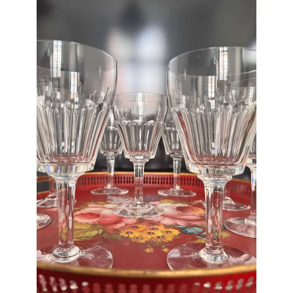 Série de 9 verres à eau en cristal Val Saint Lambert