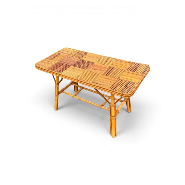 Table basse en rotin et bambou vintage Audoux Minnet