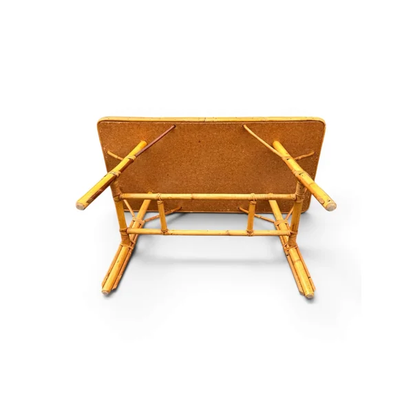 Table basse en rotin et bambou vintage Audoux Minnet