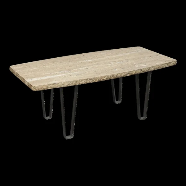 Table basse en travertin, Italie (années 1970)