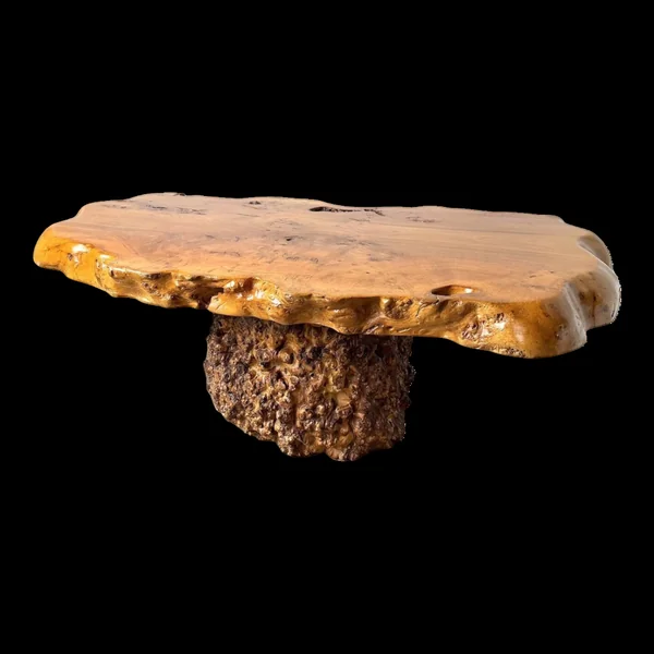 Table basse "forme libre" en orme massif