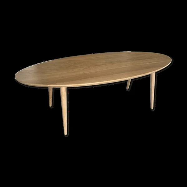 Table basse ovale en chêne massif