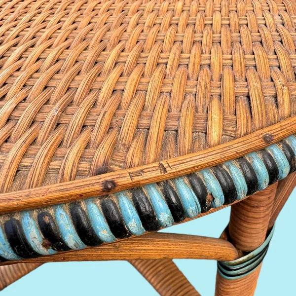 Table basse vintage en rotin