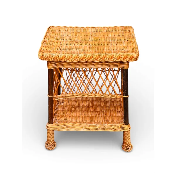 Table d'appoint, bout de canapé en osier tressé