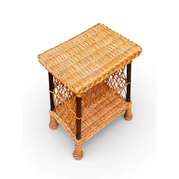 Table d'appoint, bout de canapé en osier tressé