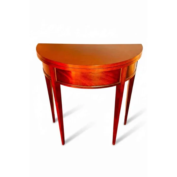 Table ronde, console demi-lune
