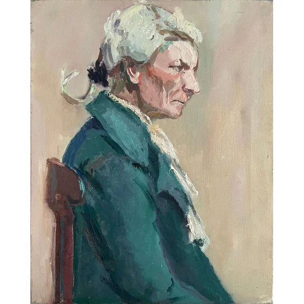 Tableau ancien, portrait d'un ancêtre