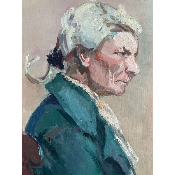 Tableau ancien, portrait d'un ancêtre