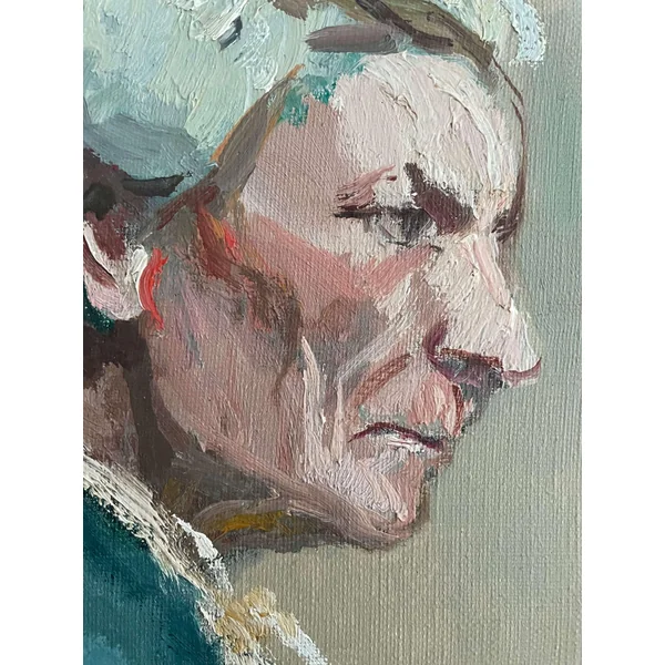 Tableau ancien, portrait d'un ancêtre