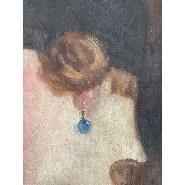 Tableau portrait d'une élégante signé B. H Sebastiani