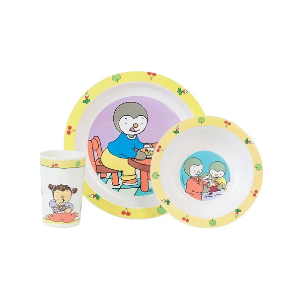T'choupi : ensemble lunch assiette bol verre