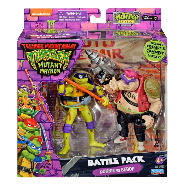Tortues Ninja - Figurines Donatello vs. Bebop - Playmates