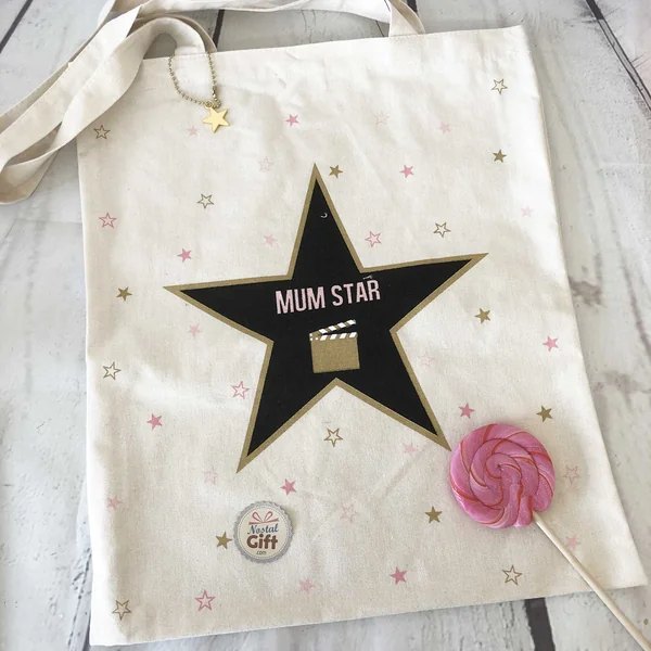 Tote bag maman beige - "Mum Star"