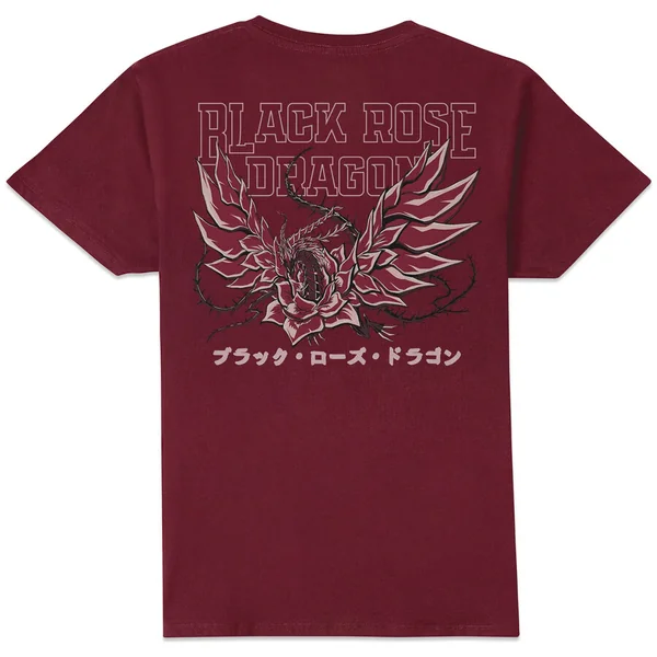 T-shirt Dragon Rose Noire - Bordeaux