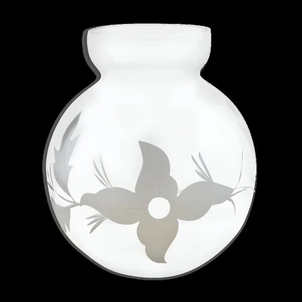 Vase boule verre dessin fleurs ciselées art déco vintage