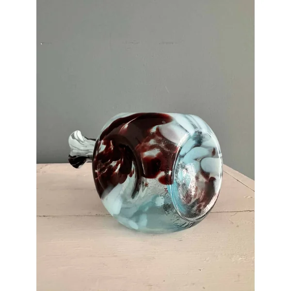 Vase en verre de Clichy panse creusée bicolore