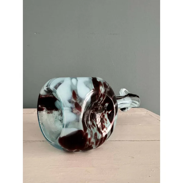 Vase en verre de Clichy panse creusée bicolore