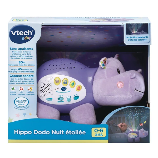 Veilleuse musicale Hippo Dodo nuit étoilée